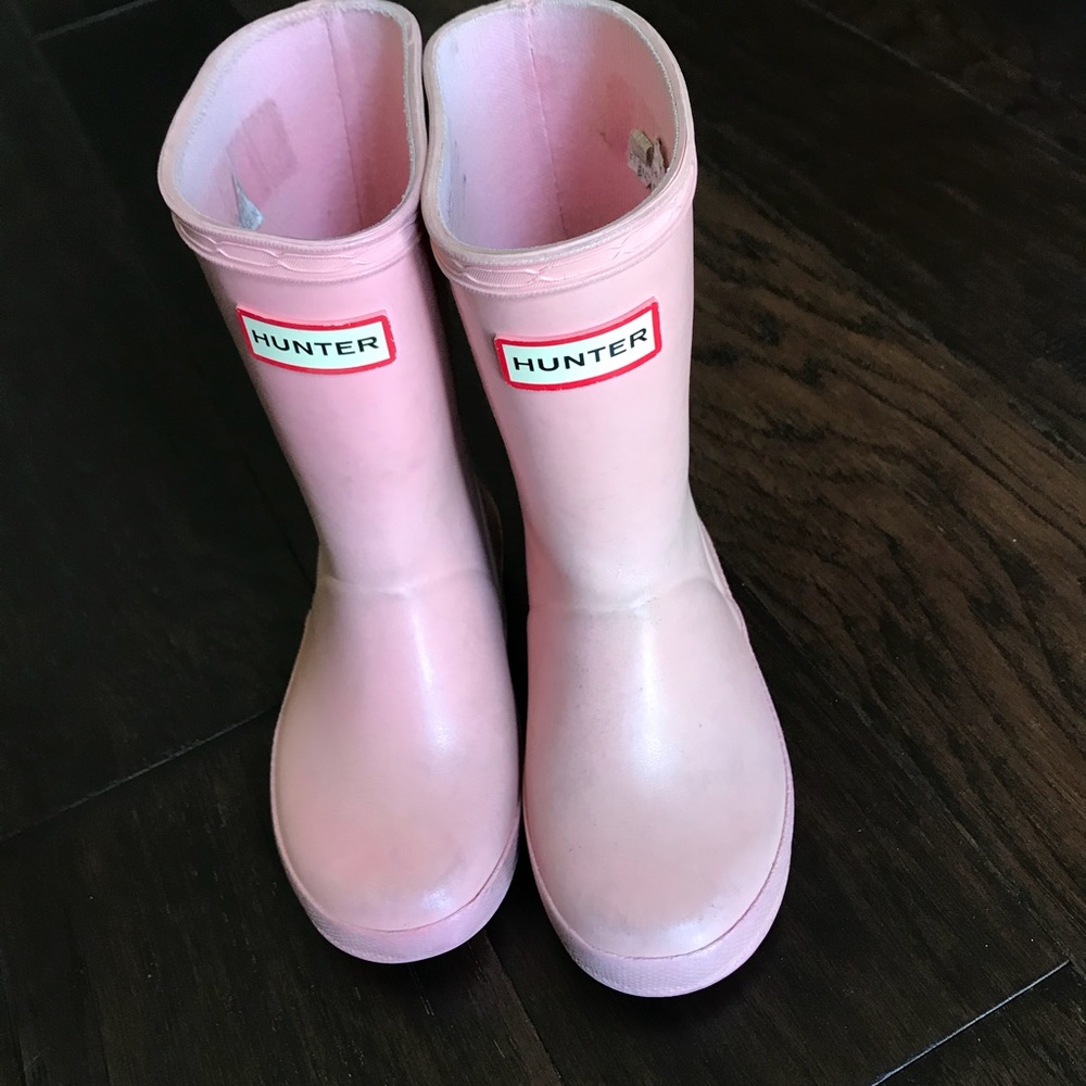 Toddler girl hunter boots light pink size 7 uk